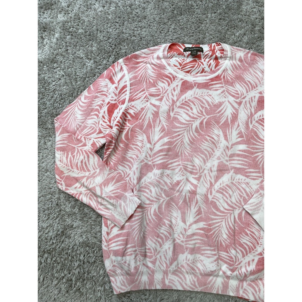 Tommy Bahama Sweater Womens Large Floral Pullover Crewneck Lightweight Casual - Picture 3 of 8